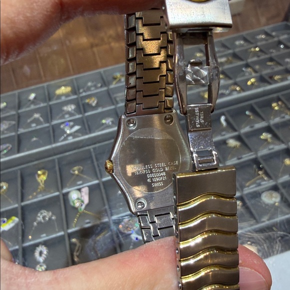 EBEL WAVE 18k Gold and Stainless Steel Mother of Pearl Diamond Dial - Picture 9 of 9